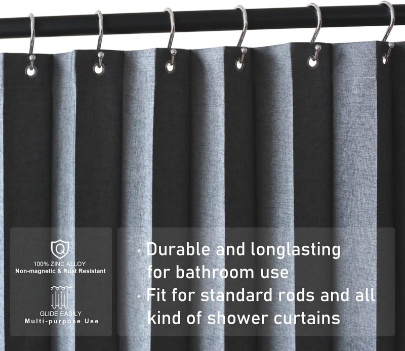 EleCharm Shower Curtain Hooks, Set of 12 Rust Proof S Shaped Decorative Shower Curtain Rings,Multi-Purpose Hangers S Hooks (Chrome) - Image 5